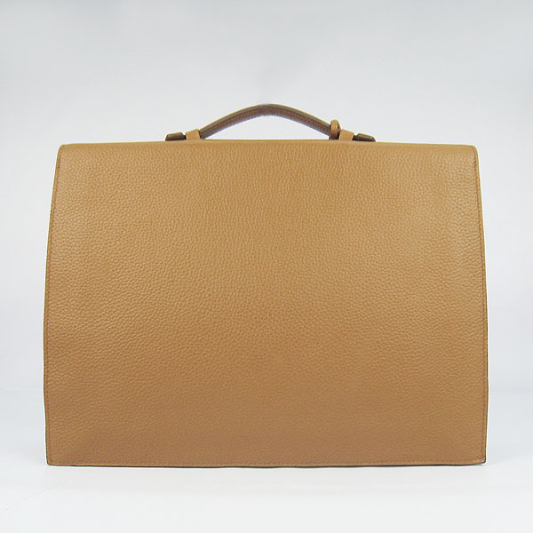 Replica Hermes Leather Small Briefcase Light Coffee 2813 - Click Image to Close